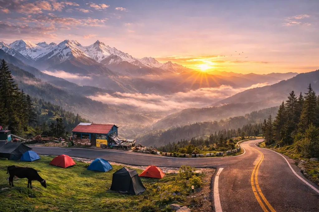 Camping in Kanatal near Dhanaulti Uttarakhand
